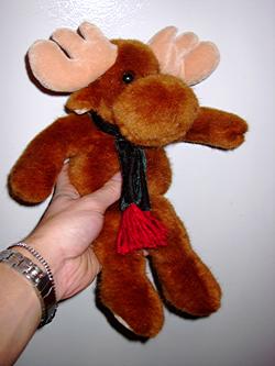 [Stuffed Moose with Scarf]