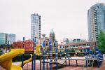 Playground, with the Sun Tower's copper roof behind