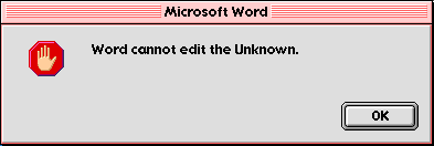 [Word cannot edit the Unknown]